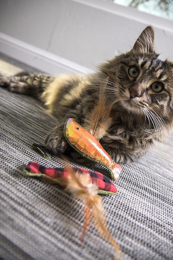 SmartyKat (3 Count) Fish Friends Crinkle Catnip Cat Toys - Multi Color, 3 Count