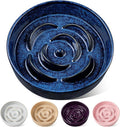 vancasso Slow Feeder Dog Bowl, 3 Cups Ceramic Slow Feeder for Large Breed, Puzzle Maze Dog Food Bowl for Fast Eater, Blue