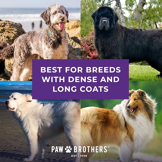 Ryan's Pet Supplies Paw Brothers Soft Flat Slicker Brush with Coated Pin Tips, Large/X-Large for Professional Groomers