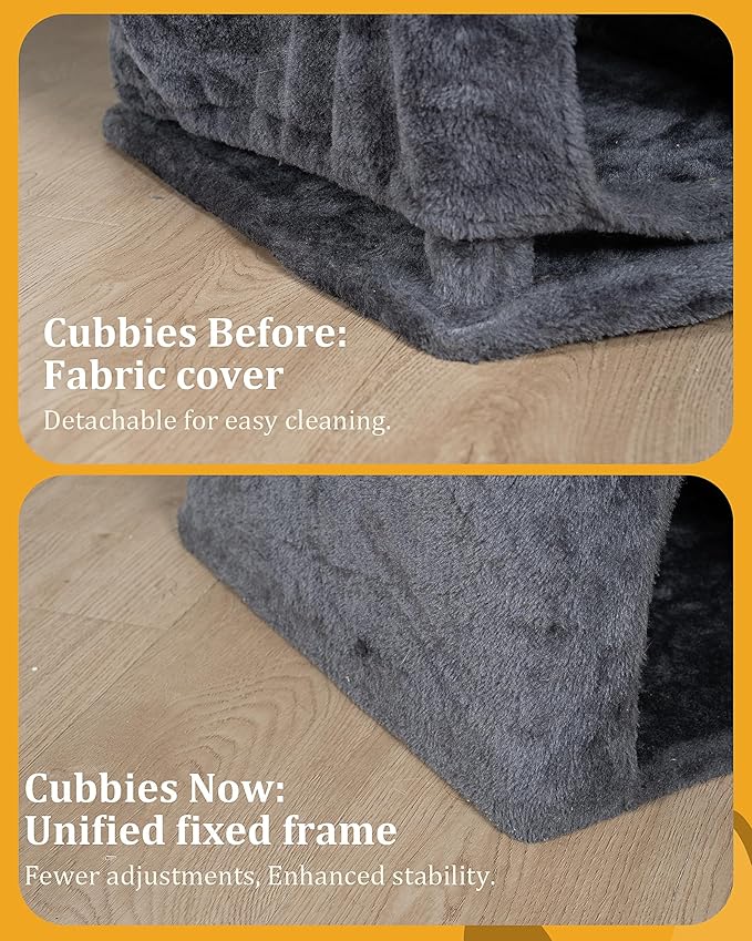 Aechonow Cat Tree for Large Cat, 19 * 16.5In Large Cat Perch, Adult Cat Tower for Indoor Cats with 24In Long Scratching Post, 2 Cozy Cat Condo House for Adult & Fat Cats, Dark Gray