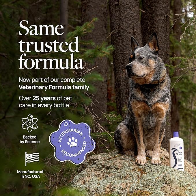 Odor Destroying Shampoo for Dogs, 32 oz. – Formulated with Powerful De-Greasers, Skunk Odor Remover for Pets, Carpet, Furniture and More – Removes Skunk Smell Fast