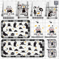 10 Pcs Black Cat Themed Kitchen Decor and Accessories - Sets 4 Kitchen Towels 2 Pot Holders 2 Oven Mitts 2 Rugs for Bathroom Cute Kitty Cooking Farmhome Housewarm Kitten Checkered Baking Gifts