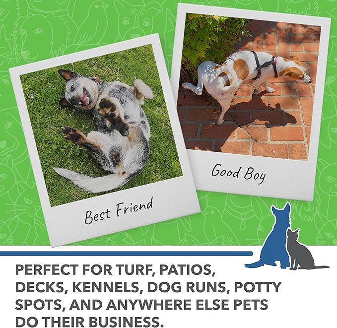 Unique Turf & Outdoor Odor and Stain Remover, Turf Cleaner for Pet Urine Outdoor Dog Odor Eliminator, 30 oz. Bio-Enzymatic Liquid Concentrate with Hose-Connector Bottle