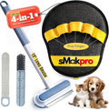 Pet Hair Removal Tool for Dogs & Cats (19" Long Brush + Gloves), Electrostatic Reusable Pet Hair Remover, Five Finger Magic Brush with Adjustable Handle for Couch, Carpet, Bedding, Clothes