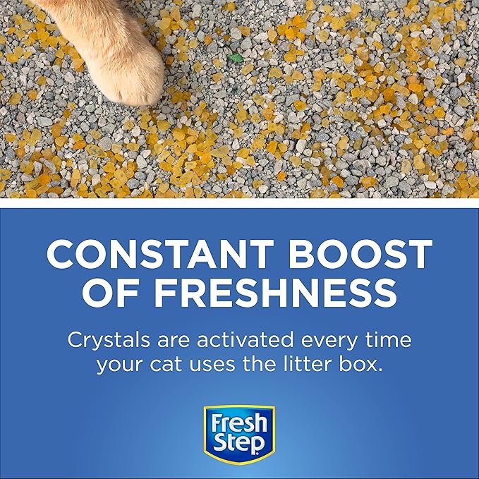Fresh Step Cat Litter Crystals In Summer Breeze Scent | Cat Litter Box Deodorizer | Combats Cat Odors and Neutralizes Smells to Keep Your Home Clean, 15 Ounces - 3 Pack (Packaging May Vary)