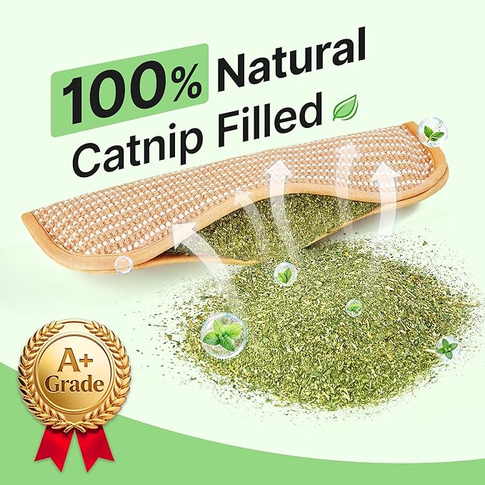 Potaroma Cat Toys Pack of 2 with 6000mg A+ Organic Catnip, Soft Sisal Material Indoor Kitten Scratching and Kicker Toys, Drives Bored Cats Crazy with Fun Interactive Chew