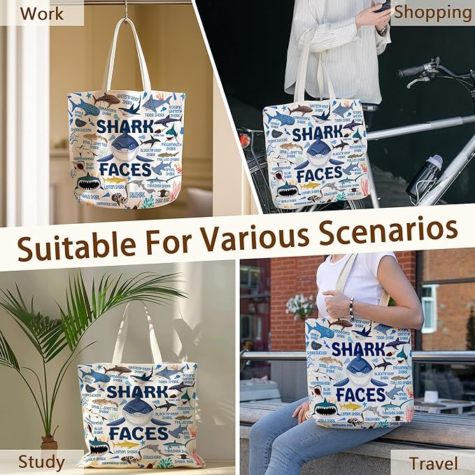 Tote Bag For Women Man, Reusable Work Shopping Grocery Shoulder Bags