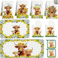 10 PCS Highland Cow Decor Kitchen Accessories - Sets 4 Dish Towels 2 Pot Holders 2 Oven Mitts 2 Rugs for Home Sweet Home Sunflower Cattle Bathroom Cooking Farmhome Housewarming Baking Gifts