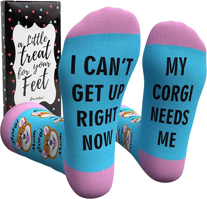 Cavertin Women's Novelty Socks with Gift Box Cat Lover Dog Mom Book Lover Cat Mom Llama Unicorn Sloth Corgi