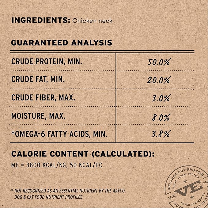 Vital Essentials Freeze-Dried Raw Chicken Necks Dog & Cat Treats, 1.23-oz | Single Ingredient Dog & Cat Treats for Light Chewers | Made in USA