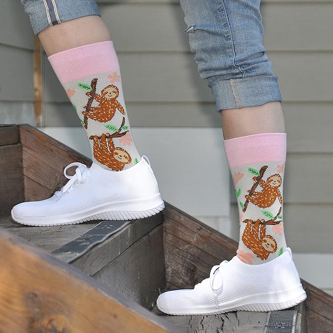 Cavertin Women's Novelty Socks with Gift Box Cat Lover Dog Mom Book Lover Cat Mom Llama Unicorn Sloth Corgi