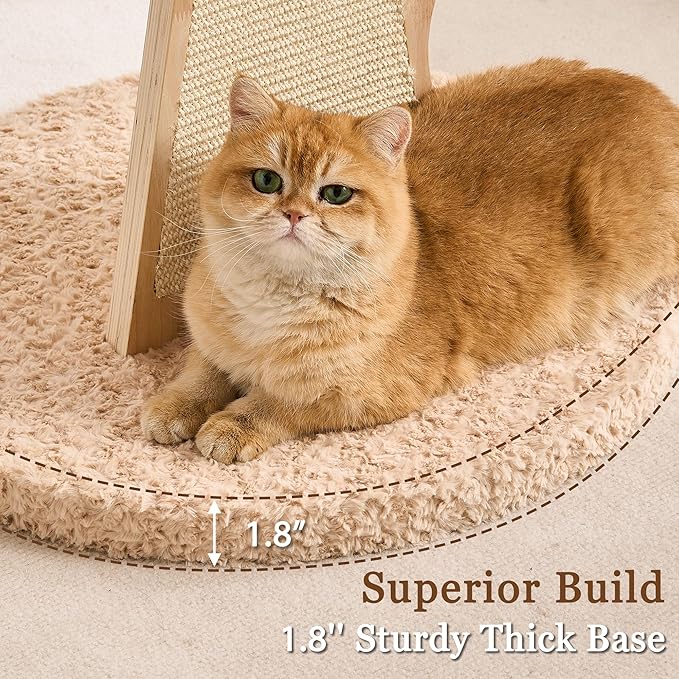 HITTITE Flower Cat Tree with Scratching Post, 48 Inches Cute Cat Tower with Wooden Branch Design, Aesthetic Modern Cat Climbing Tower with Flower Perches and Hanging Toy for Indoor Cats Large Adult.