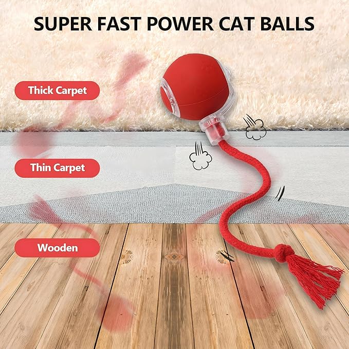 2026 Newly Upgraded Version 3.0 Cat Toys, Cool Intelligent Interactive Cat Ball for Indoor Bored Cats, Automatic Rolling Ball 3.0 Puzzle Toy, Electronic Rolling Pet Chase (Blue-1 pcs)
