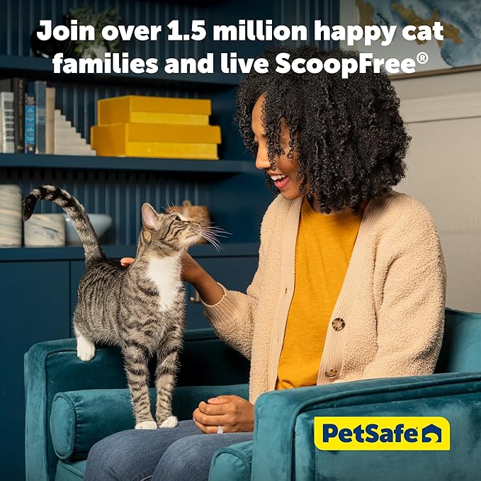 PetSafe ScoopFree Stainless Steel Reusable Cat Litter Tray with Magnetic Waste Shield & 4.3 lb Bag Fresh Scent Premium Crystal Litter