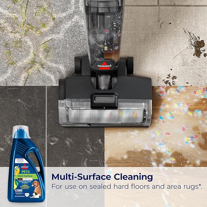 Bissell Multi-Surface Pet with Citrus, 3444G, 80oz, Safe on Sealed Hard Floors and Area Rugs, Removes tough pet messes and elimantes odors, Lemon Eucalyptus Essential Oils