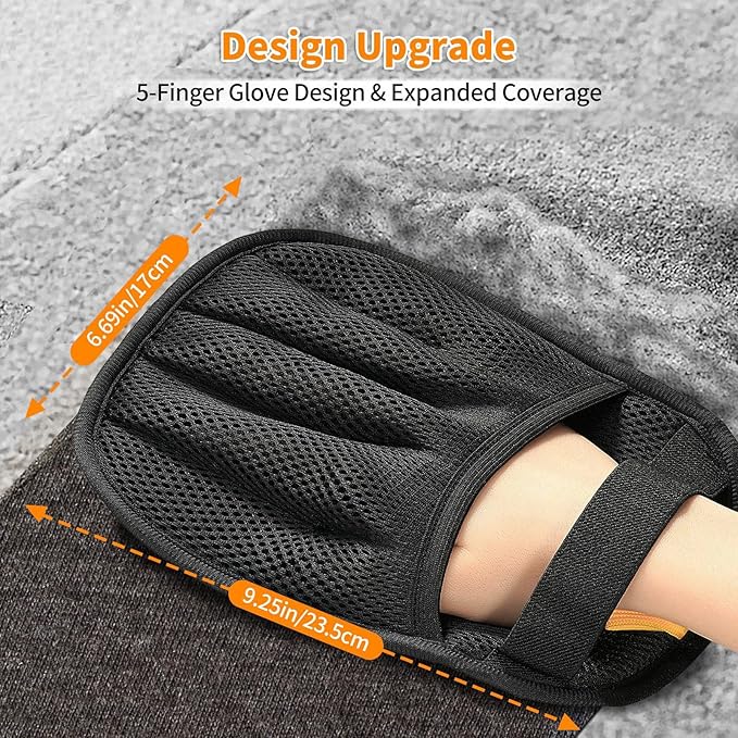 Pet Hair Removal Glove,Magic Brush Pet Hair,Five-Finger Electrostatic pet Hair Remover Glove,Laundry/Couch/Carpet/Car Seat for 2025 New Reusable Magic Brush Cat & Dog Remover Tool(2 Pcs)